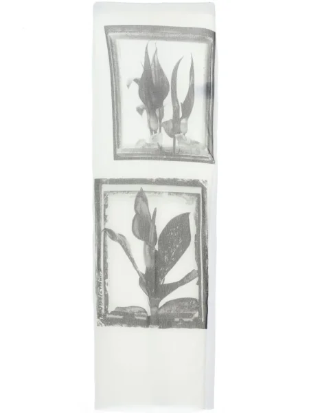 Fustă midi Jean Paul Gaultier cu model floral cu imagine până la genunchi alb