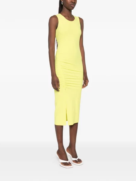 Rochie midi Patrizia Pepe cu volane galben