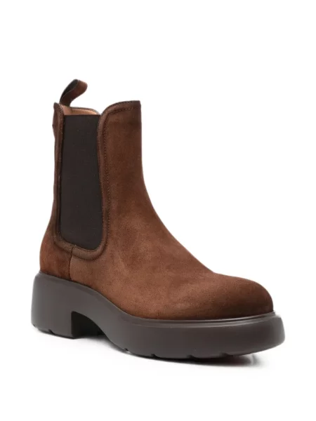 Botine chelsea Santoni din piele de căprioară maro