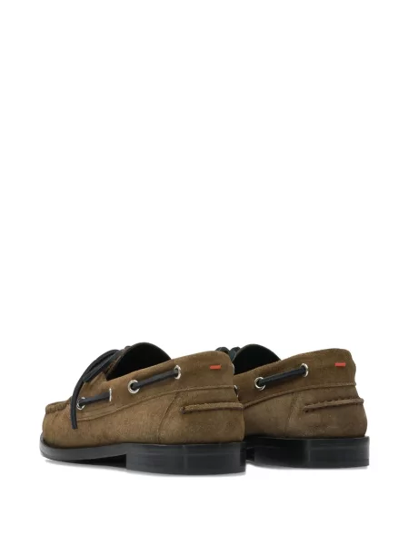 Pantofi loafer Aeyde cu șireturi din piele de căprioară maro
