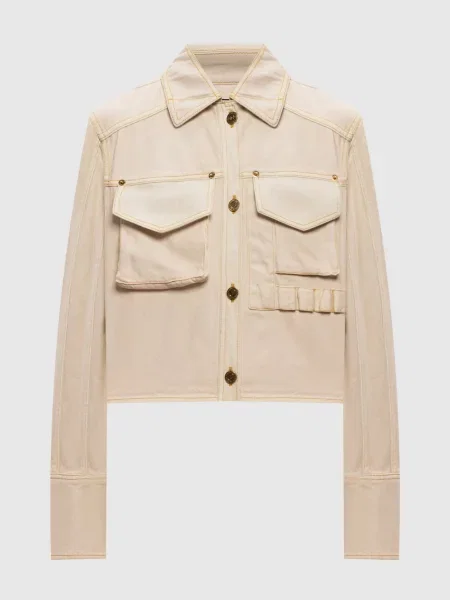Джинсова куртка Balmain бежева