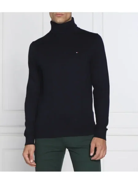 TOMMY HILFIGER Pulover bleumarin / roși aprins alb