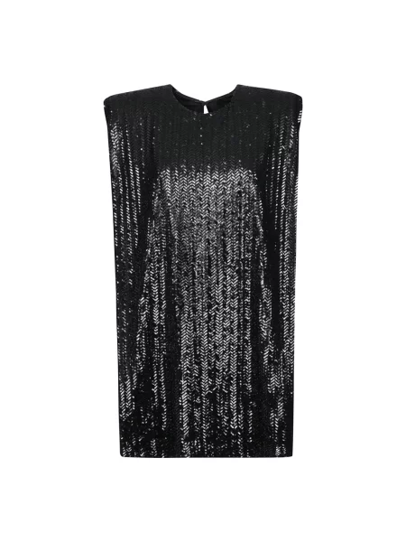 Mała sukienka mini Golden Goose z cekinami bez rękawów czarna
