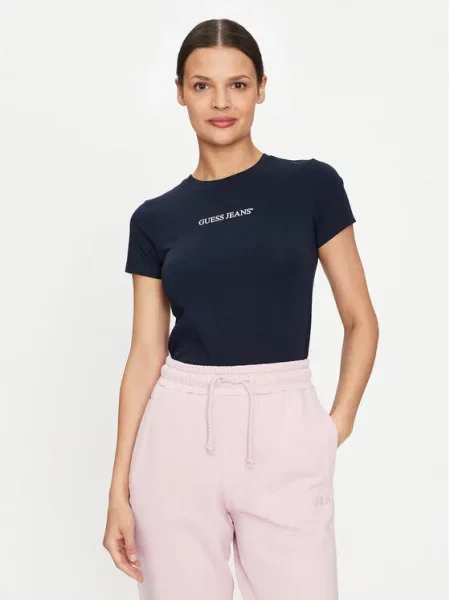 Guess Jeans Marškinėliai Tamsiai mėlyna