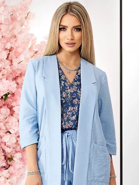 Лляний Блейзер LadyLike блакитний