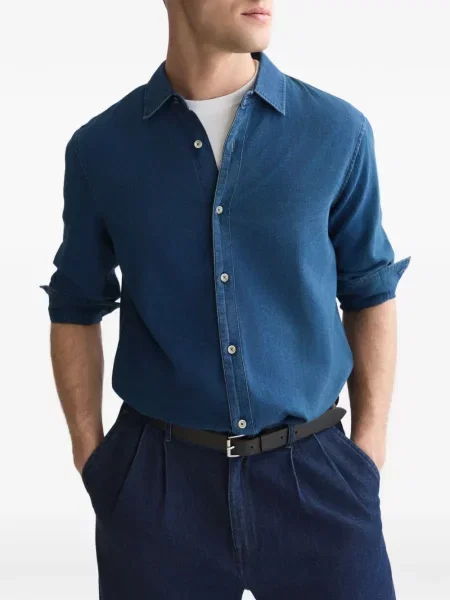 Lung cămașă Scotch & Soda albastru