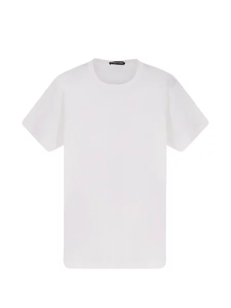 Tricou Tom Ford cu decolteu rotund scurt alb