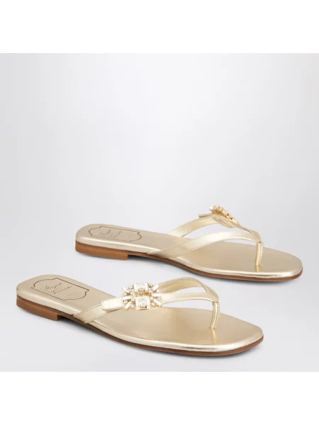 Stringi Roger Vivier skórzane żółte