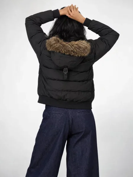 Geacă bomber Superdry cu glugă negru