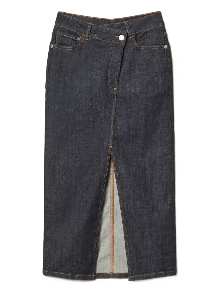 Fustă midi Twinset până la genunchi cu crăpătură albastru