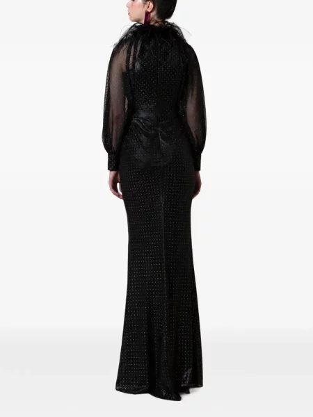 Rochie Gemy Maalouf cu pene negru