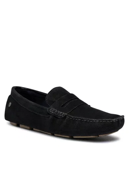 Loaferice Jack&jones od brušene kože tamnoplava