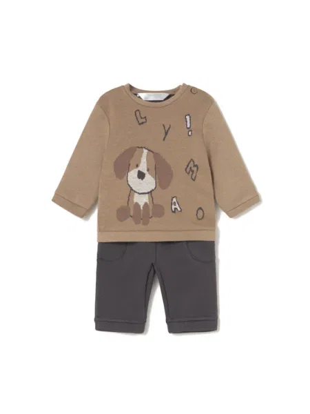 Mayoral Set pulover și pantaloni din textil maro