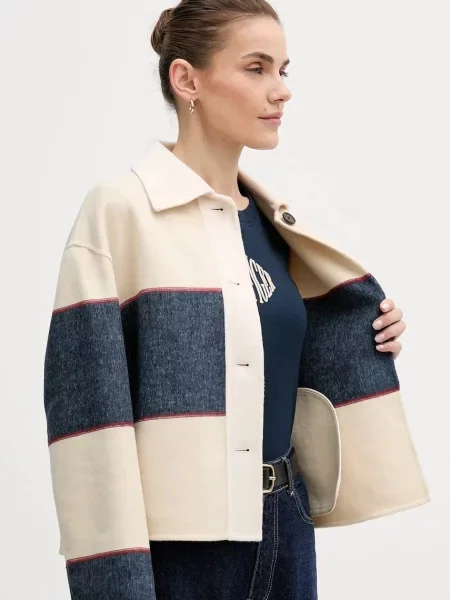 Tommy Hilfiger Яке с вълна бежово