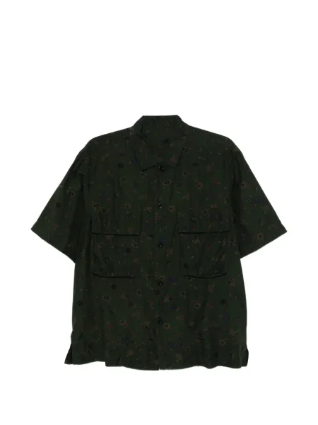 Риза Sacai на цветя с принт зелено