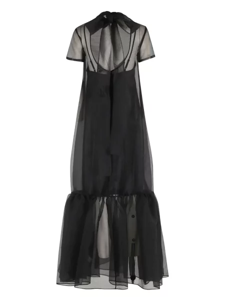 Rochie maxi Staud cu volane cu legături negru