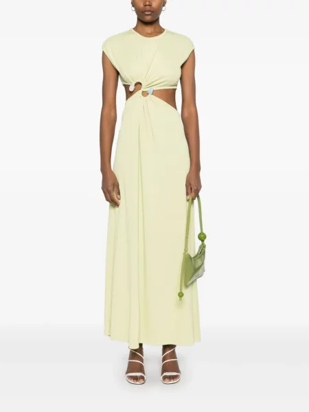 Rochie maxi Christopher Esber cu cataramă verde