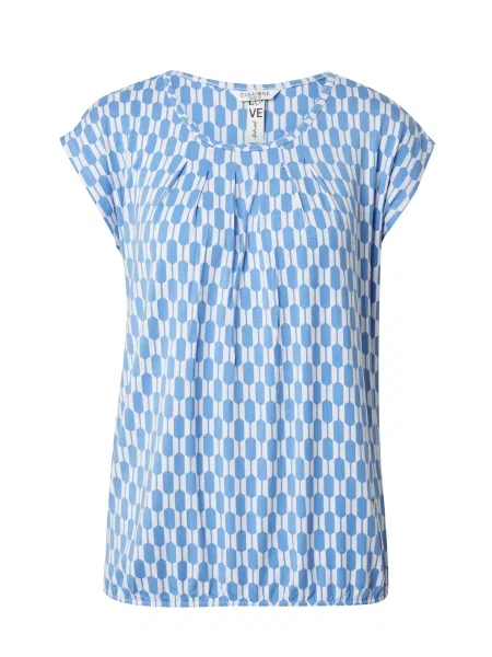 ZABAIONE Tricou azur alb
