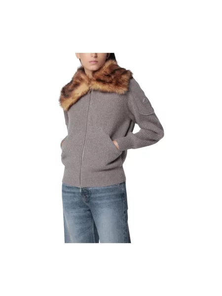 Sweter Moose Knuckles wełniany szary
