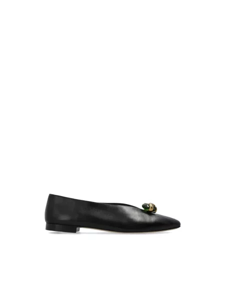 Balerinki Jimmy Choo skórzane bez obcasa czarne
