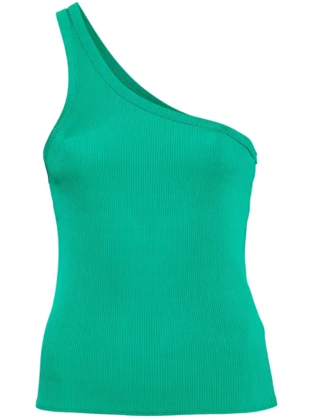 Top Forte_forte tricotate cu un umăr gol verde