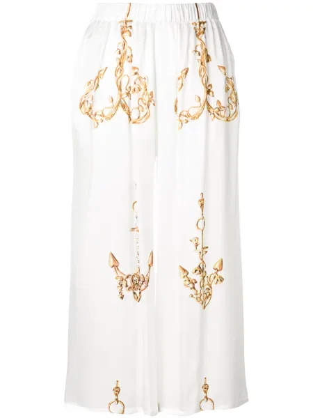 Pantaloni culottes Natasha Zinko cu imagine alb