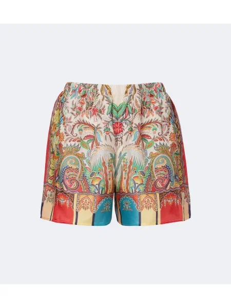 Pantaloni scurți Etro din satin cu model paisley