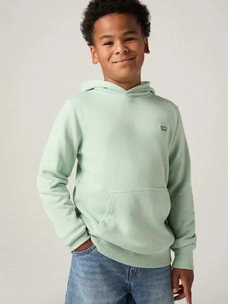 Levi's Dětská mikina LVB MINI BATWING PULL OVER HOO zelená