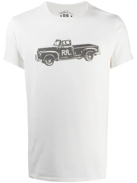 Tricou Ralph Lauren Rrl cu imagine scurt alb