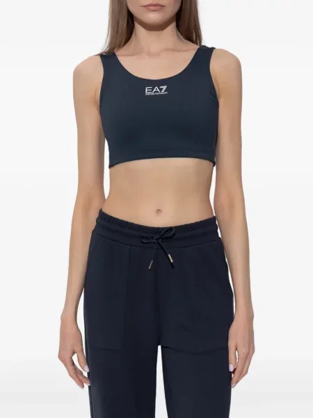 Топ Ea7 Emporio Armani с принт синьо