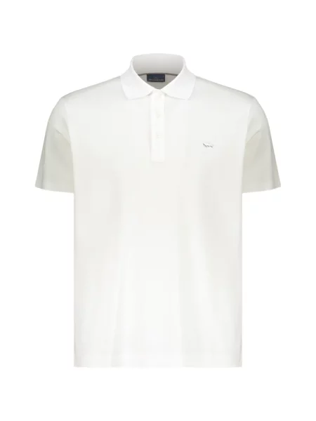 Gulerat tricou polo Paul & Shark alb