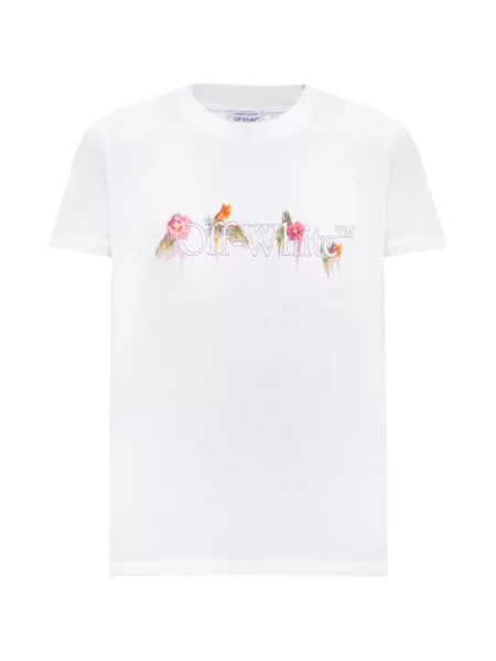 Virágos póló Off-white autogrammal fehér