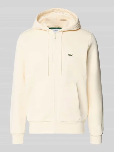 Bluza rozpinana o kroju regular fit z mieszanki bawełny Lacoste biała