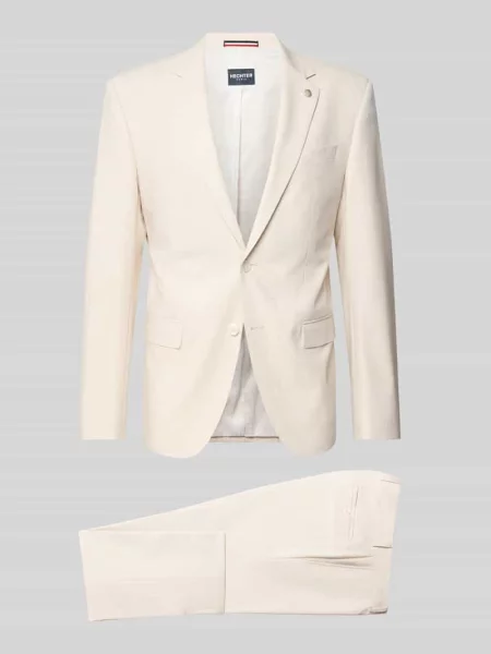Garnitur o kroju regular fit z dodatkiem Hechter Paris biały