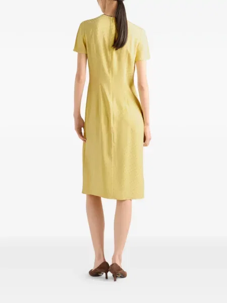 Rochie Prada din satin cu buline de costum galben