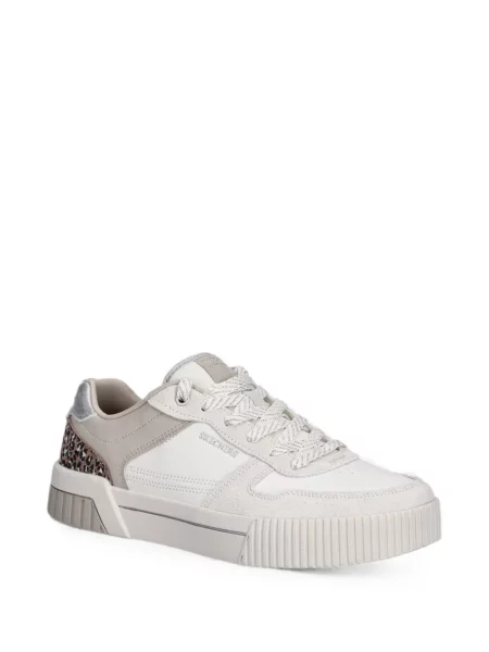 Sneakerși Skechers cu imagine cu model leopard alb