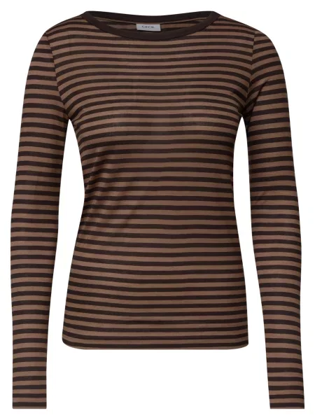 CECIL Tricou mokka / închis maro