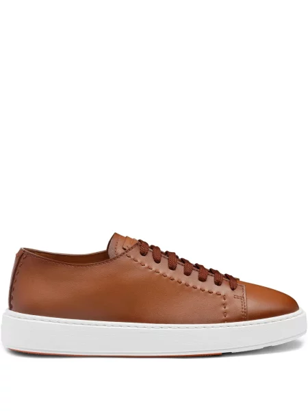 Sneakerși Santoni din piele maro