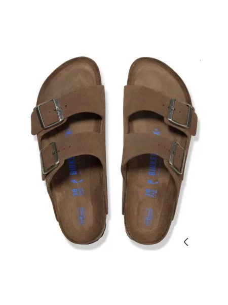 Klapki Birkenstock zamszowe brązowe