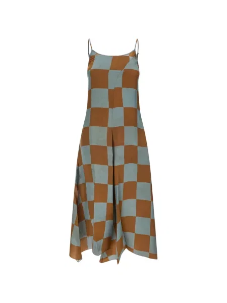 Rochie Uma Wang în carouri asimetrică galben