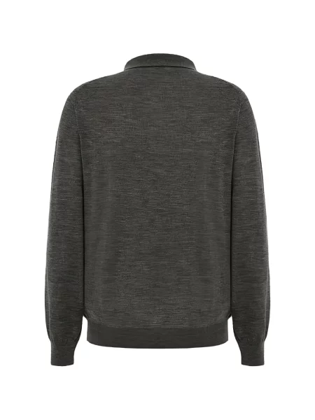 Lung tricou polo Malo gri