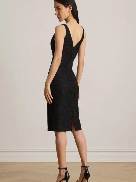 Lauren Ralph Lauren rochie din dantelă negru