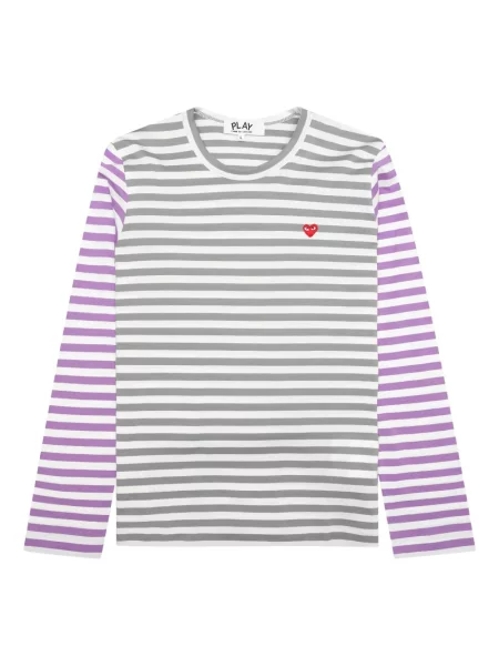 Csíkos hosszú póló Comme Des Garcons Play szürke