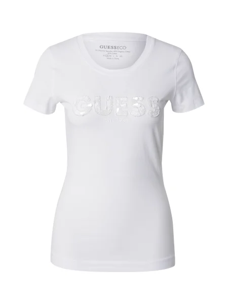 Guess Tricou Slim Fit alb