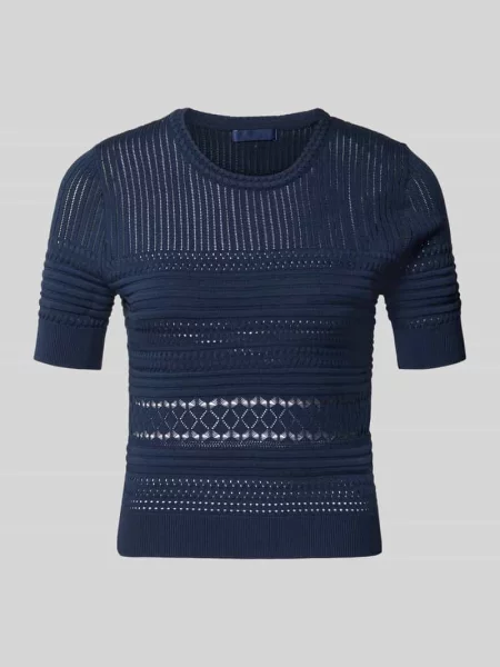 T-shirt w imitacji dzianiny z okrągłym dekoltem Guess