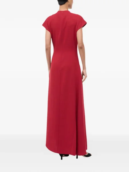 Rochie maxi Staud drapată de costum roșu