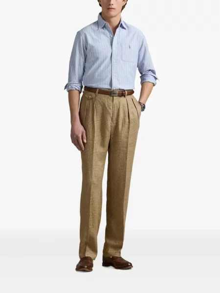 Długa koszulka Polo Ralph Lauren bez rękawów skórzana niebieska