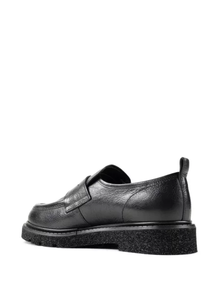 Pantofi loafer Chuckies din piele chunky negru