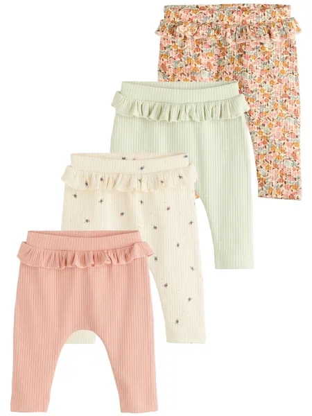 Next Leggings crem / pastel / portocaliu închis / roz pal verde