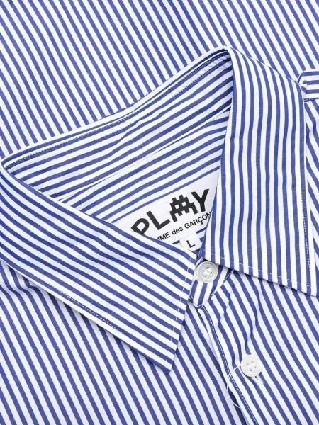 Ριγέ πουκάμισο Comme Des Garçons Play με κέντημα μπλε